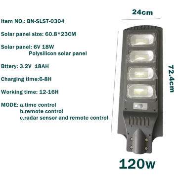 Solar street light with induction remote control